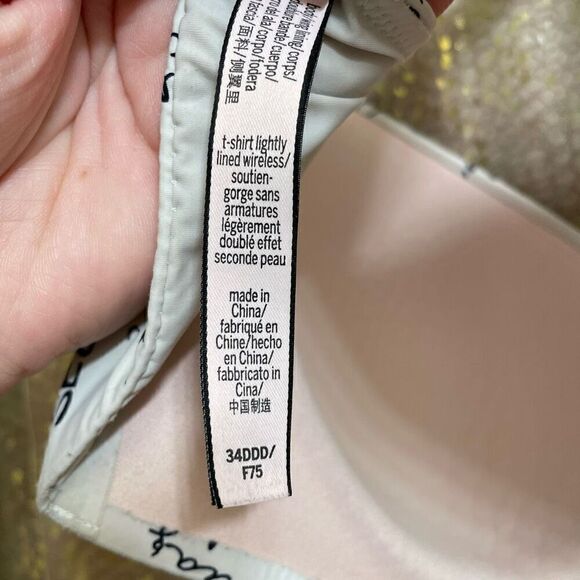 Victorias Secret White Logo T-Shirt Smooth Lightly Lined Wireless T-Shirt Bra 34 - Picture 5 of 7